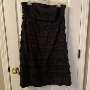 Strapless ruffle cocktail dress
